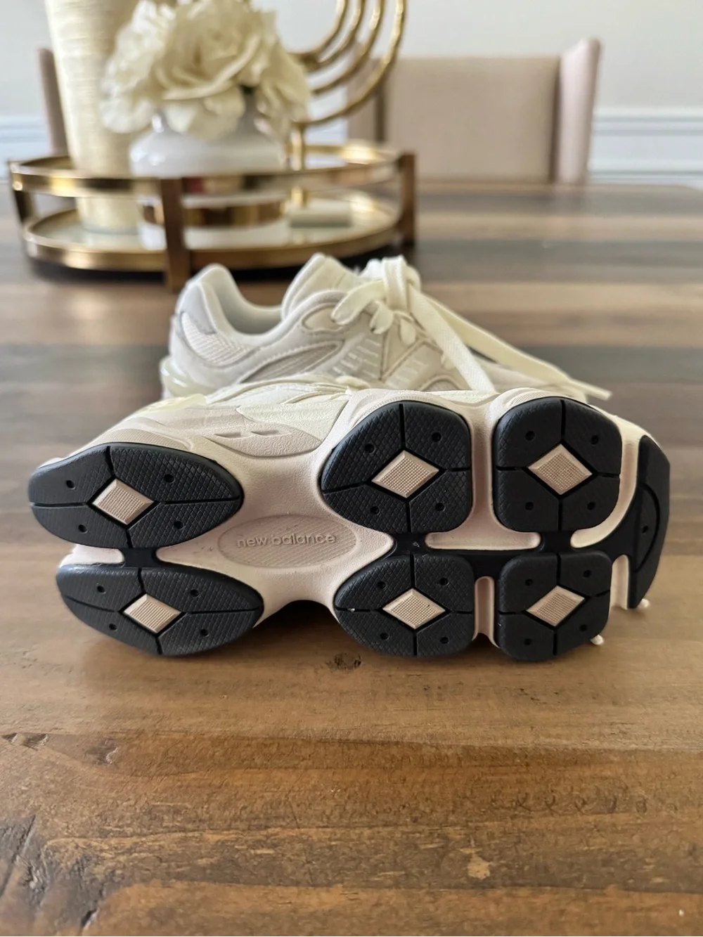 New Balance Toddler Cream/Tan Mesh Suede Chunky Sneaker